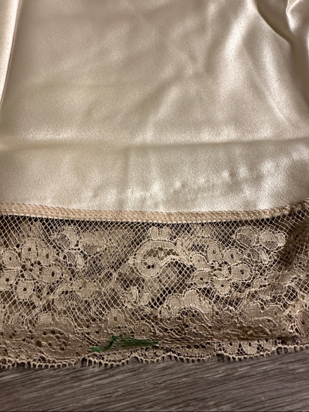 Vintage Silky Lace-Trim Slip Chemise in Cream by Fischer Lingerie - Picture 13 of 13